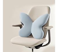 beolur Butterfly Memory Foam Lumbar Support Pillow - Removable Washable Cover, Dual-Core Support for Office & Car(Gray)