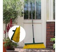 Beolur Leaf Turf Broom 16" W x 55" H for Lawns Yard Artificial Grass Rake Heavy Duty for Leaves, Lawns, Carpet Rake & Groomer (Curved Bristle)