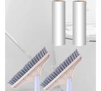 Beolur Replacement Heads Set for All-in-One Foldable Cleaning Kit - 2x Steel Wire Brush Heads + 2x Pet Hair Roller Refills | Compatible with 5-in-1 Broom, Dustpan & Squeegee