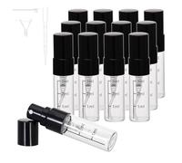Beomeen 12Pcs 3ML Clear Glass Perfume Travel Refillable Spray Bottles, Mini Perfume Bottle Empty, Portable Cologne Atomizer Sprayer Travel Size Containers Refill Bottles Kit for Toiletries Dispenser