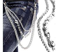BeOne Men Cool Hip Hop Punk Pants Trousers Wallet Key Chain Motorcyle Jean Gothic Rock DIY Craft Decor Rock Style Jeans Pant Chain Heavy Waist Chain
