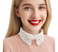 BEoneBEwin Fake Collar Detachable Dickey Collar Blouse Half Shirts Peter Pan Collar for Women & Girls, White a, One Size