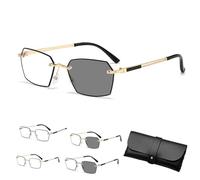 Beooshop Glasses, High Hardness Anti-Blue Dual-Use Reading Glasses, Japan Smart Zoom New Photochromic Reading Glasses, 2-in-1 Ultra-Light Photochromic Reading Glasses (0X,C1-1)