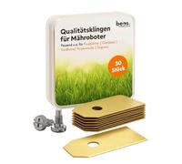 beos® 30 x Premium Titan Replacement Blades + Screws - Replacement Blades for Premium Brands Husqvarna, Gardena, Yard Force, McCulloch, Powerworks, Segway - 0.75 mm Blade Thickness - Lawn Mower