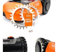 beos Stainless Steel Spikes for Worx Landroid S&M Polished | 12x Stainless Steel Screws - Traction Improvement for Mowing Robot - Ø 205mm