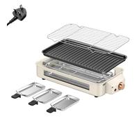 BEOSIOR 1500W Electric BBQ Grill - Smokeless, Non-Stick, Multi-Level Temperature Control, Compact Indoor Grill with Removable Tray & Grilling Net