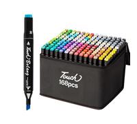 BEOSIOR 168 Colouring Pens, Double Sided Alcohol Markers,Waterproof and Refillable Art Marker Pens for Kids and Adults,Drawing, Sketching, Anime, Manga Marker Pens with Pouch
