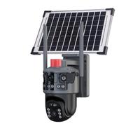 BEOSIOR 4G Solar Security Camera Wireless Outdoor, 360° CCTV Camera Outdoor, No Wifi Security Camera with 2-Way Audio, 2K Color Night Vision, Motion Detection,Siren Light, Compatible with V380