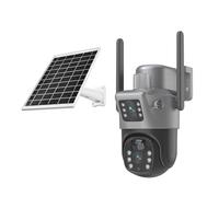 BEOSIOR 4MP Dual Lens Solar Camera, Outdoor Security Surveillance Cameras With Solar Panel Human Detection Wifi Camera