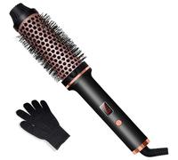 BEOSIOR Curling Iron Brush, 3 in 1 Hot Brush Hair Curler with 5 Temperature Settings, Corded Heated Curling Wand, Portable Hot Comb Curling Iron for All Hair Types
