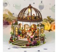 BEOSIOR DIY Miniature House Kit,Garden House with Furniture & LED,DIY Dollhouse Miniature Kit for Adults Teen,Mini House Building kit,3D Wooden Craft Mini Model Kit,Birthday Gifts Home Decor