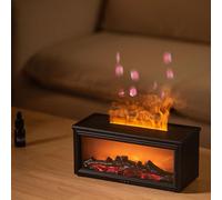 BEOSIOR Fireplace Diffuser,7 Colours Electric Flame Diffuser, 280ml Essential Oil Diffusers with Remote Control, Black Air Humidifier Mist for Home, Office, Bedroom