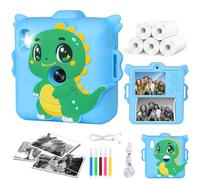BEOSIOR Kids Camera for Instant Print, 2.4''1080P HD Digital Camera with 5 Rolls Photo Paper, Christmas Birthday Toys Gifts for 3-12 Years Old Boys Girls (Blue+Cover)