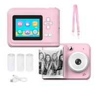 BEOSIOR Kids Instant Print Camera,1080p Hd Kids Digital Camera With Print Paper, Christmas Birthday Gift Kids Fun Toys For Girls Boys 3-12 Years Old (Pink)