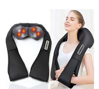 BEOSIOR Neck Massager, Deep Tissue 3D Kneading, Portable, with Heat, Shiatsu Massager for Neck, Back, Shoulder, Foot and Leg Pain Relief, at Home and Car, Gift for Women and Men