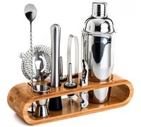 BEOSIOR Shaker Set 10-Piece Bar Tool Set with Bamboo Stand Perfect Home Bartending Kit and Martini Cocktail Shaker Set Bar Tool Kit for Christmas,Birthday,Wedding,Anniversary