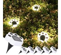 BEOSIOR Solar Pathway Light, Outdoor Lights Waterproof Led Lawn Light,Ground Lights Solar Garden Paw Lights for Path Way,Lawn,Patio,Walkway, Deck (6)