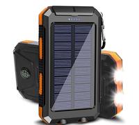 BEOSIOR Solar Power Bank 20000mAh, Portable Solar Mobile Phone Charger, USB C Fast Charging Outdoor Camping with Flashlight for Smartphones Tablets and More
