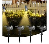 BEOSIOR Solar Spot Lights Outdoor, White LED Solar Flood Lights, IP65 Waterproof, Garden, Yard, Pathway, Driveway, Garage, Fence, Walkway, Front Porch, Patio (4)