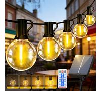 BEOSIOR Solar String Festoon Lights Outdoor - Remote Control 20M / 65FT IP44 Waterproof LED Garden Lights Weatherproof Solar Powered/USB Rechargeable Outside Light for Gazebo Pergola Patio