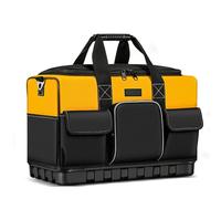 BEOSIOR Tool Bag,18.1 X 9.4 X 12.6 Inch Large Tool Bag 8 Interior 8 Exterior Pockets With Waterproof Plastic Sturdy Base, Tool Bags Heavy Duty With Adjustable Shoulder Strap