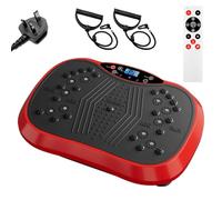 BEOSIOR Vibration Plate Exercise Machine, Vibration Fitness Trainer with remote control, 2 Resistance Bands, Home Exercise Equipment for Fitness Body Toning (Red)