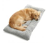 BEOSIOR Washable Dog Bed for Large Dogs, Soft Dog Crate Mattress Mat, Fluffy Comfortable Dog Beds Pad Cushion-120x60 cm, Grey
