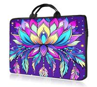 BEOTIWAD 13-14 Inch Laptop Sleeve Case,Notebook Sleeve PC Messenger Bag with Handle Durable Travel Laptop Bag Handbag for Laptop/Notebook/Tablet Laptop,Colorful Lotus Flower with Dreamcatcher