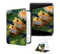 BEOTIWAD 360° Rotating Case for 6" All-New Kindle 10th Generation 2019,Magnetic Detachable Stand Smart Cover with Clear Back, Auto Wake/Sleep,Water Lily Frogs