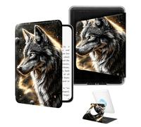 BEOTIWAD 360° Rotating Case for 6" Kindle Paperwhite (10th Generation, 2018 Release),Magnetic Detachable Stand Smart Cover with Clear Back, Auto Wake/Sleep,Wolf in Space