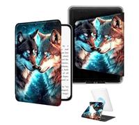 BEOTIWAD 360° Rotating Case for 6" Kindle Paperwhite (10th Generation, 2018 Release),Magnetic Detachable Stand Smart Cover with Clear Back, Auto Wake/Sleep,Two Wolves in Love
