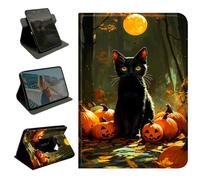BEOTIWAD 360 Rotating Case for 6" Kindle Paperwhite (10th Generation, 2018 Release),Slim Smart Cover with Multi-Angle Stand & Auto Wake/Sleep,Black Cat Halloween