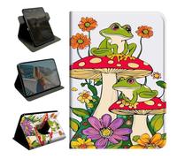 BEOTIWAD 360 Rotating Case for Fire HD 10 Tablet (2023 Release, 13th Gen) & HD 10 Plus 2021,Slim Folio Protective Cover with Multi-Angle Stand, Smart Auto Sleep/Wake Shell,Cute Frogs On Mushrooms