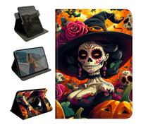 BEOTIWAD 360 Rotating Case for Fire HD 10 Tablet (2023 Release, 13th Gen) & HD 10 Plus 2021,Slim Folio Protective Cover with Multi-Angle Stand, Smart Auto Sleep/Wake Shell,Witch Hat Skeleton