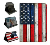 BEOTIWAD 360 Rotating Case for Fire HD 8 Tablet 8" (8th/7th/6th Gen, 2018/2017/2016 Release),Slim Folio Protective Cover with Multi-Angle Stand, Smart Auto Sleep/Wake Shell,American Flag On Wood