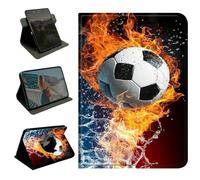 BEOTIWAD 360 Rotating Case for Fire Max 11 Tablet 11" (13th Generation, 2023 Release),Slim Folio Protective Cover with Multi-Angle Stand, Smart Auto Sleep/Wake Shell,Soccer Ball On Fire
