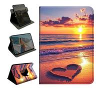 BEOTIWAD 360 Rotating Case for Fire Max 11 Tablet 11" (13th Generation, 2023 Release),Slim Folio Protective Cover with Multi-Angle Stand, Smart Auto Sleep/Wake Shell,Heart On an Beach Waves