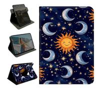 BEOTIWAD 360 Rotating Case for iPad 10.2" (9th/8th/7th Generation, 2021/2020/2019 Release),Slim Folio Protective Cover with Multi-Angle Stand, Smart Auto Sleep/Wake Shell,Sun and Smile Moon