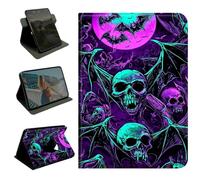 BEOTIWAD 360 Rotating Case for Kindle Paperwhite 12th Generation 7" 2024 Release & Kindle Colorsoft 2024/2025,Slim Smart Cover with Multi-Angle Stand & Auto Wake/Sleep,Bats Skulls Bones