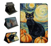 BEOTIWAD 360 Rotating Case for Lenovo Tab M10 Plus 10.6 Inch 2022 3rd Gen,Slim Folio Protective Cover with Multi-Angle Stand, Smart Auto Sleep/Wake Shell,Black Cat Starry Night