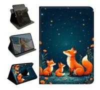 BEOTIWAD 360 Rotating Case for Lenovo Tab M8 8.0" (TB-8505F / TB-8505X), Slim PU Leather Protective Cover with Multi-Angle Stand,Fox Family Starry Sky