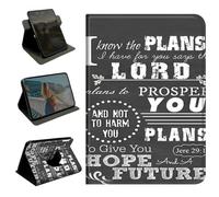 BEOTIWAD 360 Rotating Case for Samsung Galaxy Tab A 8.0 Inch 2017 (SM-T380/T385),Slim PU Leather Folio Protective Cover with Multi-Angle Stand, Smart Auto Sleep/Wake Shell,Jeremiah 29-11 Bible Verse