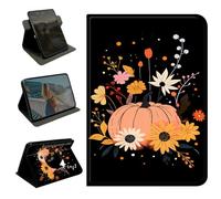 BEOTIWAD 360 Rotating Case for Samsung Galaxy Tab A11 / Tab A9 8.7 Inch 2026/2024,Slim PU Leather Folio Protective Cover with Multi-Angle Stand, Smart Auto Sleep/Wake Shell,Pumpkin Fall Flowers