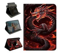 BEOTIWAD 360 Rotating Case for Samsung Galaxy Tab S10 Ultra/S9 Ultra 14.6" 2023/S8 Ultra 2022,Slim Folio Protective Cover with Multi-Angle Stand, Auto Sleep/Wake Shell,Red Dragon