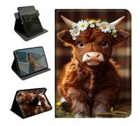 BEOTIWAD 360 Rotating Case for Samsung Galaxy Tab S8 2022 / Tab S7 11 Inch 2020,Slim PU Leather Folio Protective Cover with Multi-Angle Stand, Smart Auto Sleep/Wake Shell,Daisy Crown Calf