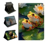 BEOTIWAD 360 Rotating Case for Samsung Galaxy Tab S8 2022 / Tab S7 11 Inch 2020,Slim PU Leather Folio Protective Cover with Multi-Angle Stand, Smart Auto Sleep/Wake Shell,Water Lily Frogs