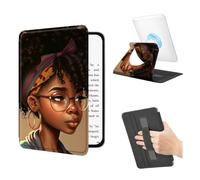 BEOTIWAD 360 Rotating Magnetic Detachable Case for Kindle Paperwhite 12th Generation 7" 2024 & Kindle Colorsoft 2024 2025 with Hand Strap, Clear Back Stand Auto Wake/Sleep,Black African American