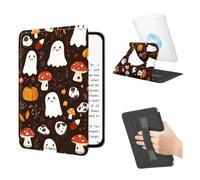 BEOTIWAD 360 Rotating Magnetic Detachable Case for Kindle Paperwhite 12th Generation 7" 2024 & Kindle Colorsoft 2024 2025 with Hand Strap, Clear Back Stand Auto Wake/Sleep,Ghosts Mushrooms