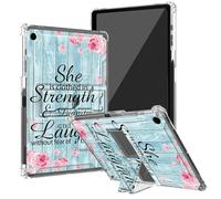 BEOTIWAD Bible Quote Proverbs 31-25 Clear Case for Samsung Galaxy Tab A9+ 10.9 Inch 2023 Model (SM-X210/X216/X218) with Kickstand and Pencil Holder,Transparent TPU Back Shockproof Shell Cover