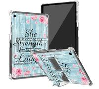 BEOTIWAD Bible Quote Proverbs 31-25 Clear Tablet Case for iPad 10.2 iPad 9th / 8th / 7th Generation 2021/2020/ 2019 with Kickstand and Pencil Holder,Transparent TPU Back Shockproof Shell Cover